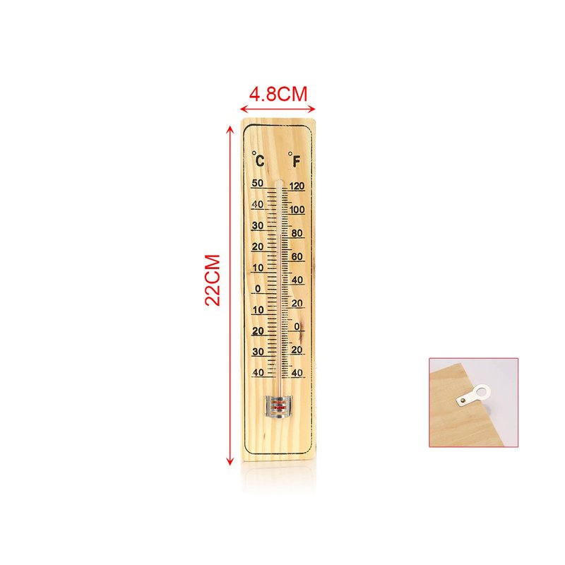 Termometro Analogico Ambiente In Legno Per Esterno Giardino e Interno -40°C--+50°C 220X50X8mm