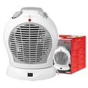 Termoventilatore Elettrico Rotondo Silenzioso con 2 Modalita 1000W 2000W Livelli Regolabile con Autoprotezione Surriscaldamento Bianco