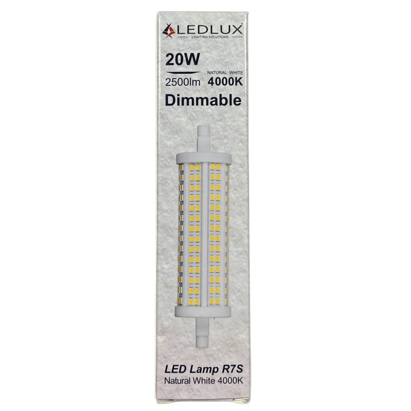 Lampada Led R7S 118mm 20W 2500lm Dimmerabile Bianco Neutro 4000K