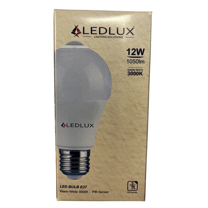 Lampada A Led E27 Con Sensore Movimento Infrarossi 12W 1050 Lumen A60 3000K