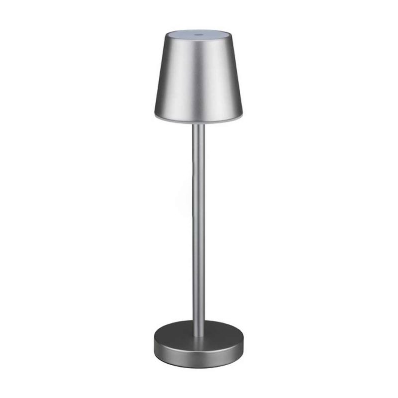 Lampada Led da Tavolo Grigio Ricaricabile 3W Dimmerabile con Comandi Touch Per Uso Interno Esterno IP20 Bianco Caldo 3000K SKU-10187