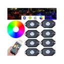 Kit Mini RGB Rock Light Bluetooth APP Sensore Musica Con 8 Luci Led 12V 24V IP68 Sottoscocca Per Jeep Off Road SUV Barca