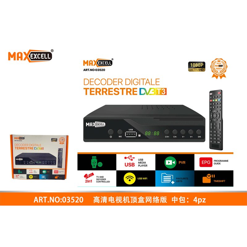 Decoder Digitale Terrestre DVBT3 Full HD Standard