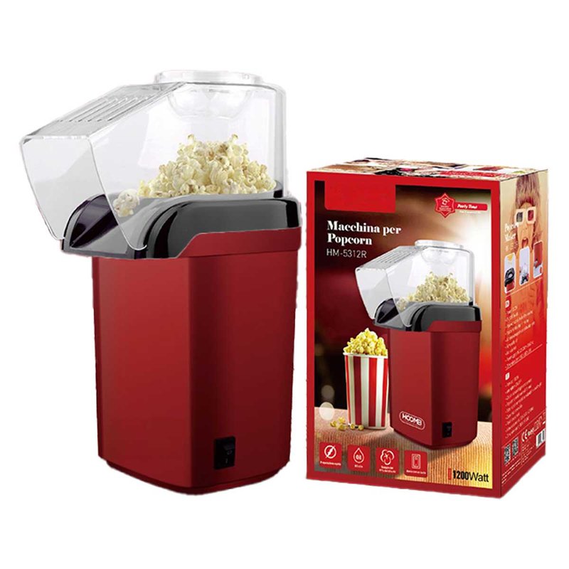 Macchina per Popcorn ad Aria Calda 1200W Preparazione Veloce Max 3 minuti Senza Olio e Grassi Facile da Pulire SKU 5312R