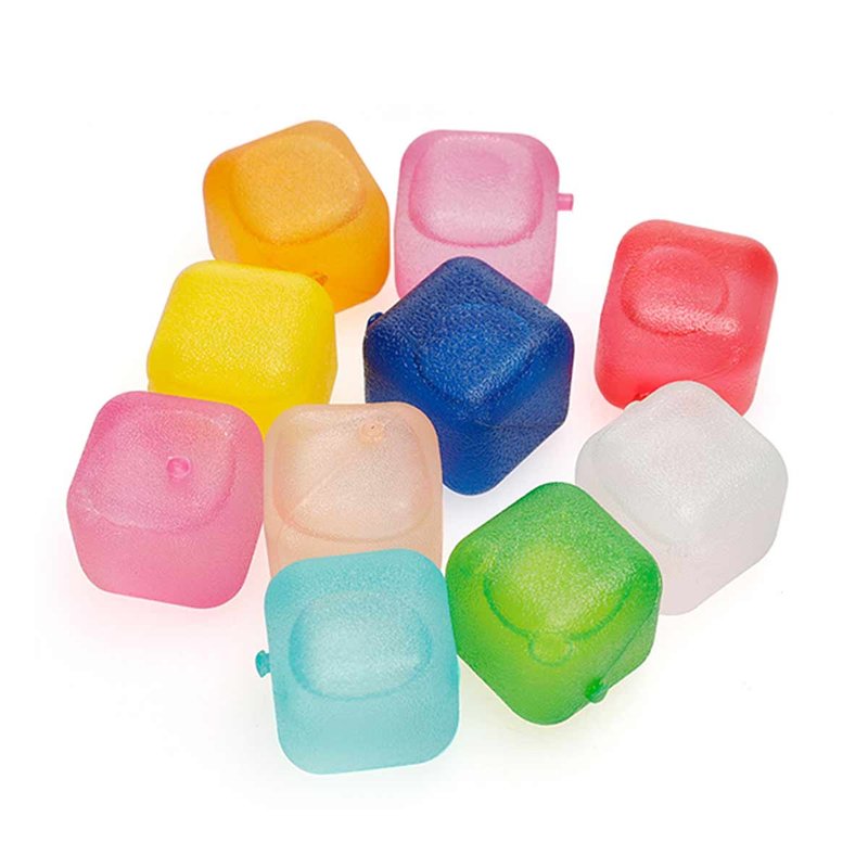 10 pcs Cubetti di Ghiaccio Riutilizzabili Riempiti con Acqua Forma a Cubo Multicolore