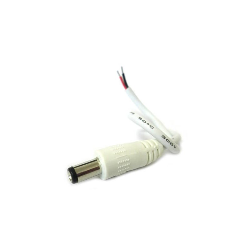 2 PZ Connettori Spinotto Maschio DC JACK Diametro 5,5mm x 2,1mm Per Alimentatore Controller Strip Led