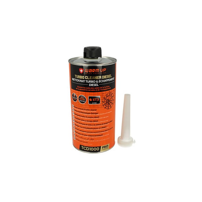 WARM UP Turbo Cleaner Diesel TCD1000 Pulitore Turbo Diesel e Scarico Post Combustione 1000ml