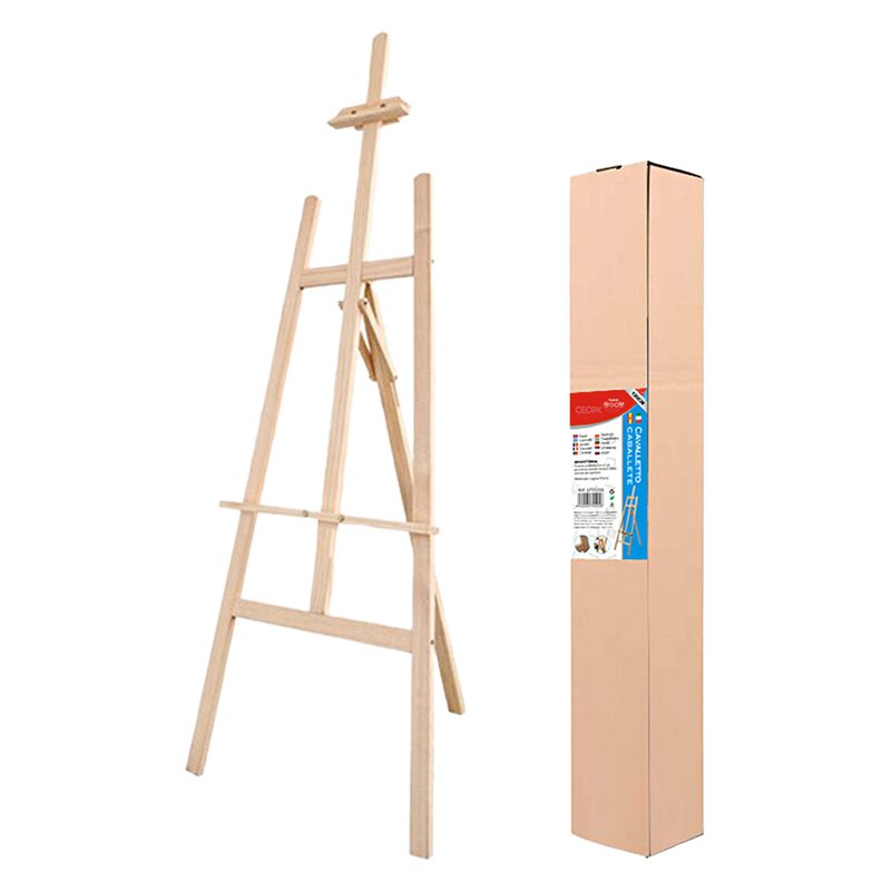 Cavalletto Pittura in Legno Pieghevole Portatile Regolabile Treppiede per Dipingere Alto 120cm