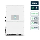 V-TAC Inverter Fotovoltaico Deye Trifase Ibrido ALTA TENSIONE On-Grid/Off-Grid 30kW CEI 0-21, Schermo LCD Touch a Colori, Smart Meter Integrato, WiFi e TA, Garanzia 10 Anni IP65 SKU-11998