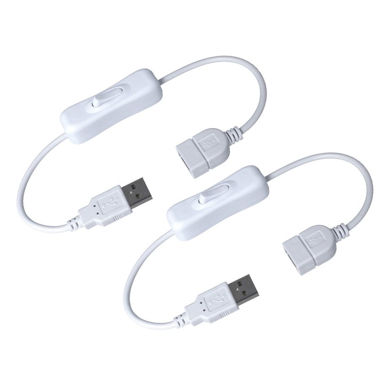 2 PZ Cavo USB con Interruttore on/off a Bilanciere Per Lampada da Scrivania a LED Ventilatore USB Strisce LED Bianco