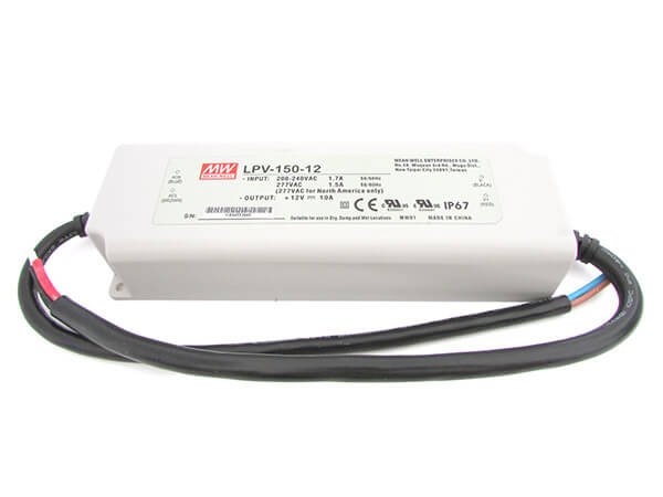 Alimentatore Trasformatore CV MeanWell Impermeabile IP67 12V 120W 10A LPV-150-12 Input 220V e 110V Input 220V e 110V