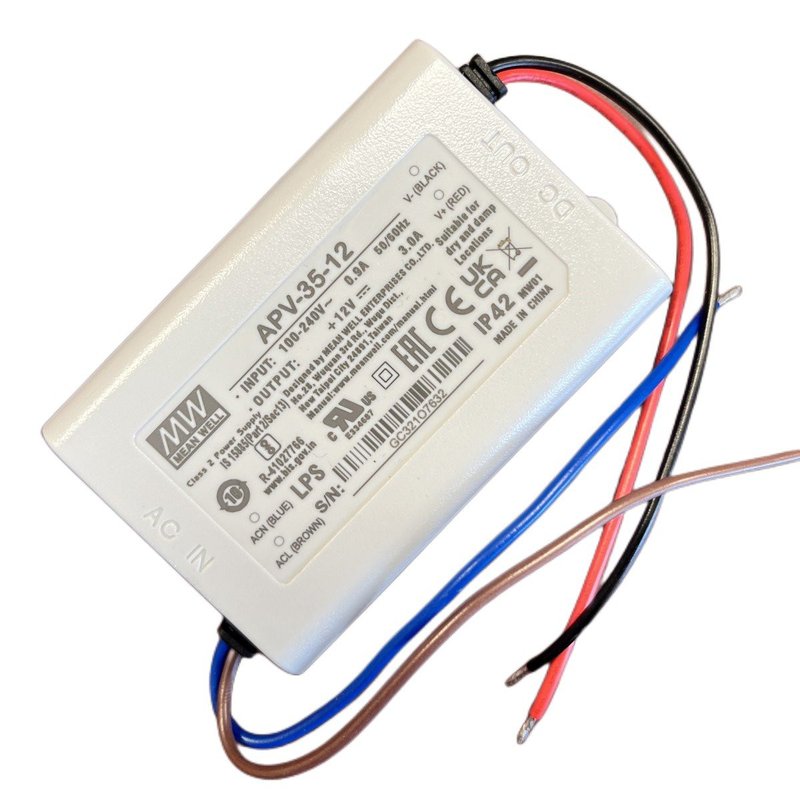 MeanWell APV-35-12 Alimentatore 35W 12V 3A IP30 Input 220V e 110V