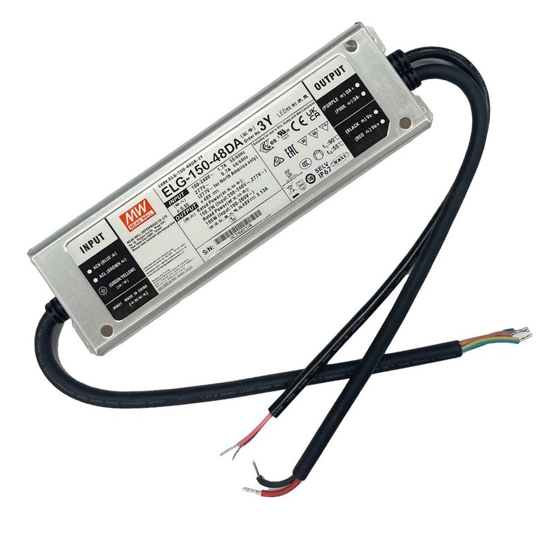 MeanWell ELG-150-48DA-3Y Alimentatore Dimmerabile DALI IP67 150W 48V 3,13A Input 220V e 110V