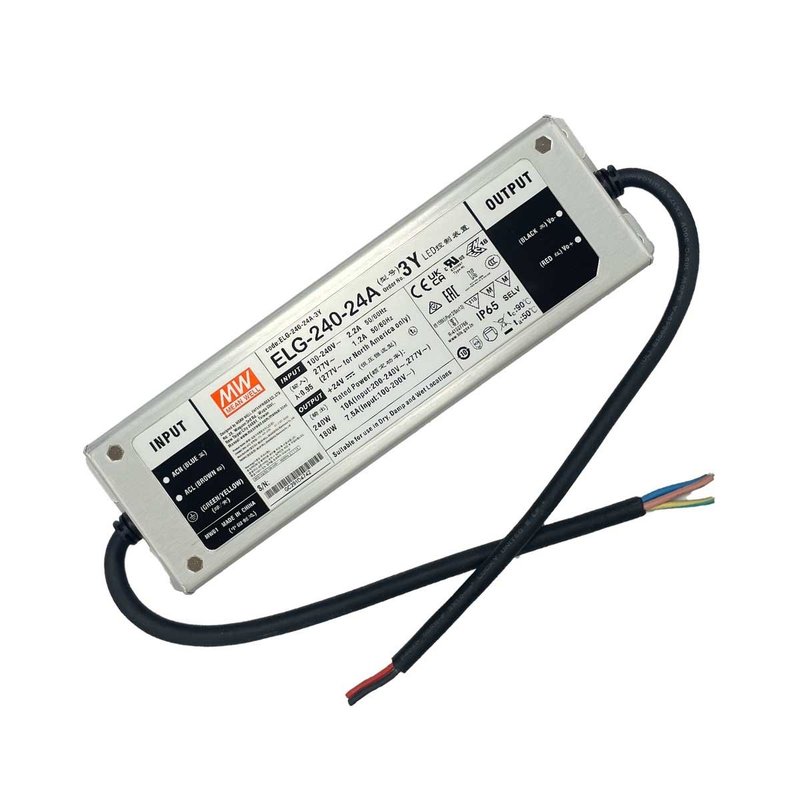 MeanWell ELG-240-24A-3Y Alimentatore IP67 200W 24V 10A Input 220V e 110V