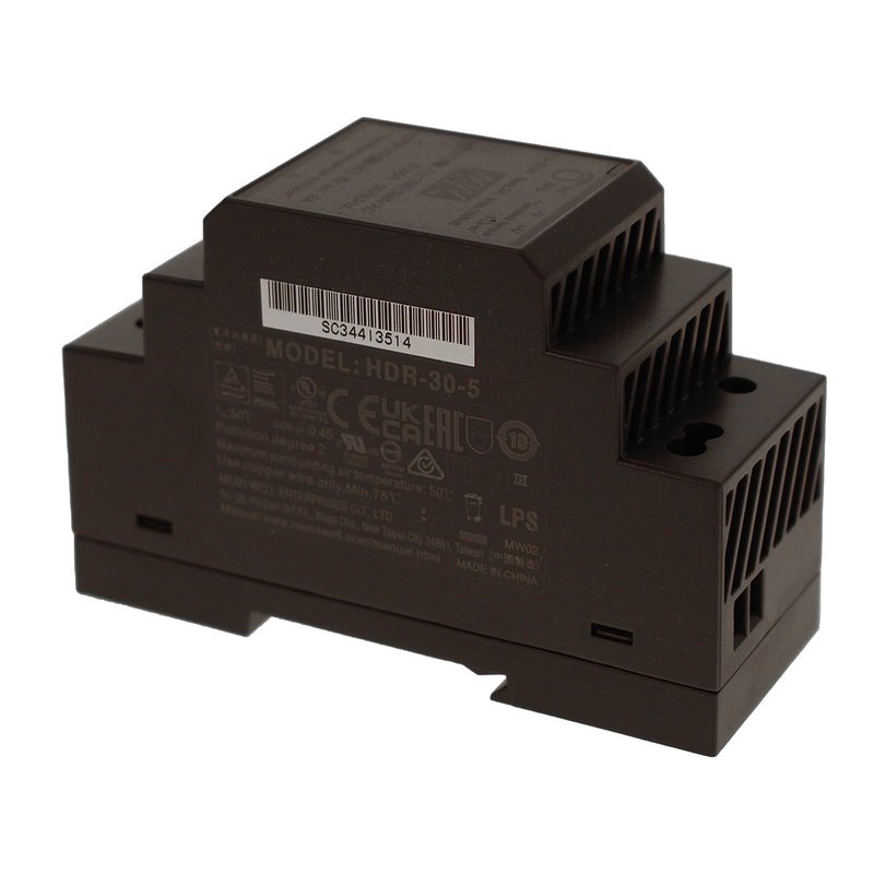 MeanWell HDR-30-5 Trasformatore Rotaia Industriale 5V 15W 3A Barra Guida DIN Rail Power Supply Universale