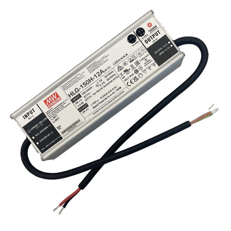 Meanwell HLG-150H-12A Alimentatore Led Driver CC CV 150W 12V 12,5A IP67 Input 220V 110V