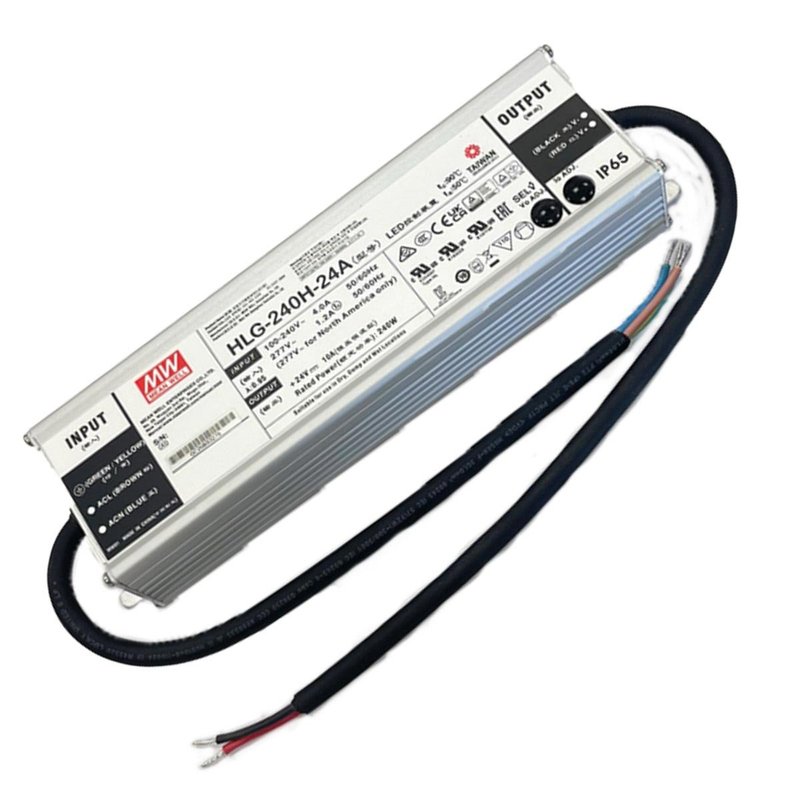 MeanWell HLG-240H-24A Alimentatore Led Driver IP67 240W 24V 10A Input 220V e 110V