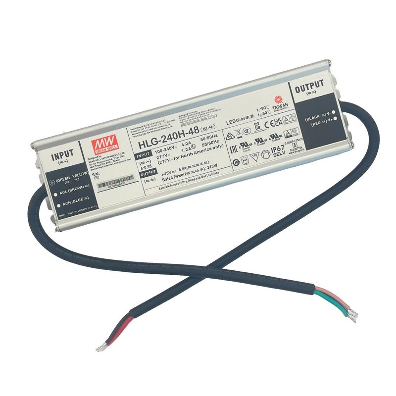 MeanWell HLG-240H-48 Alimentatore Led Driver IP67 240W 48V 5A Input 220V e 110V