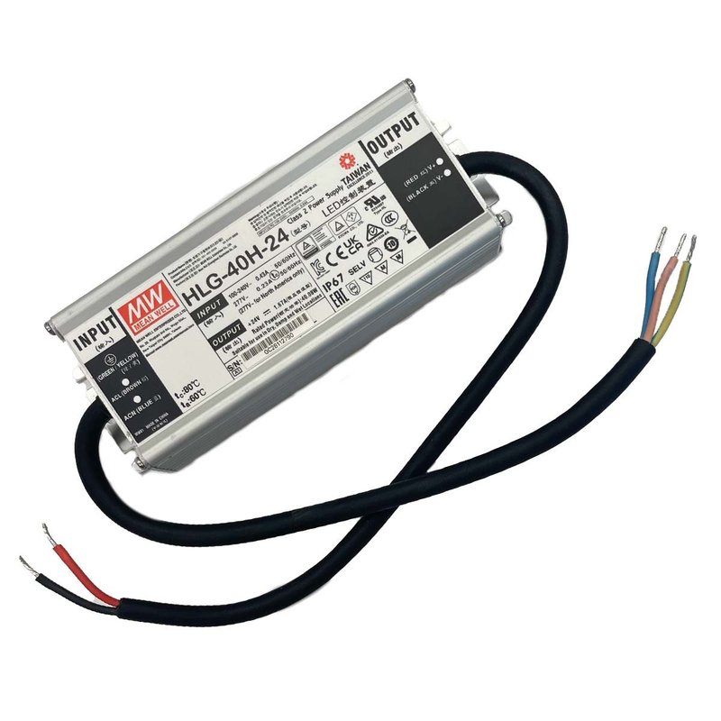 MeanWell HLG-40H-24 Alimentatore Led Driver CV CC IP67 40W 24V 1,67A Input 220V e 110V