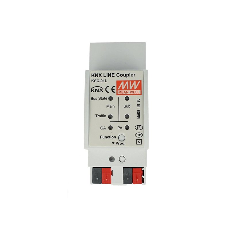 MeanWell KSC-01L Accoppiatore di Linea Area KNX Konnex TP Media Coupler Repeater Per Guida DIN Binario