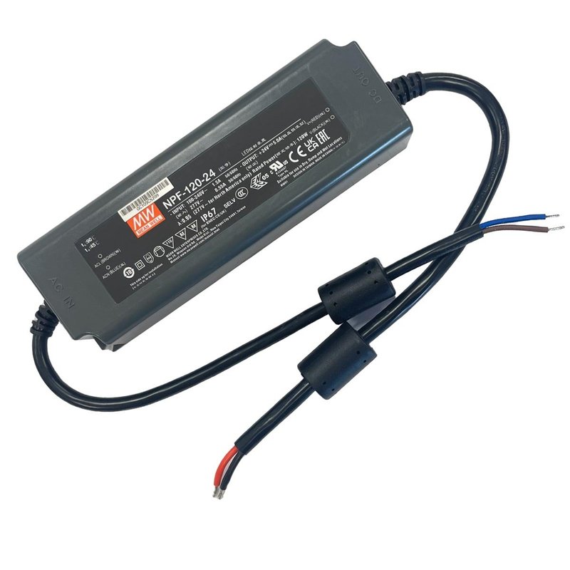 MeanWell NPF-120-24 Alimentatore Trasformatore IP67 120W 24V 5A Input 220V e 110V