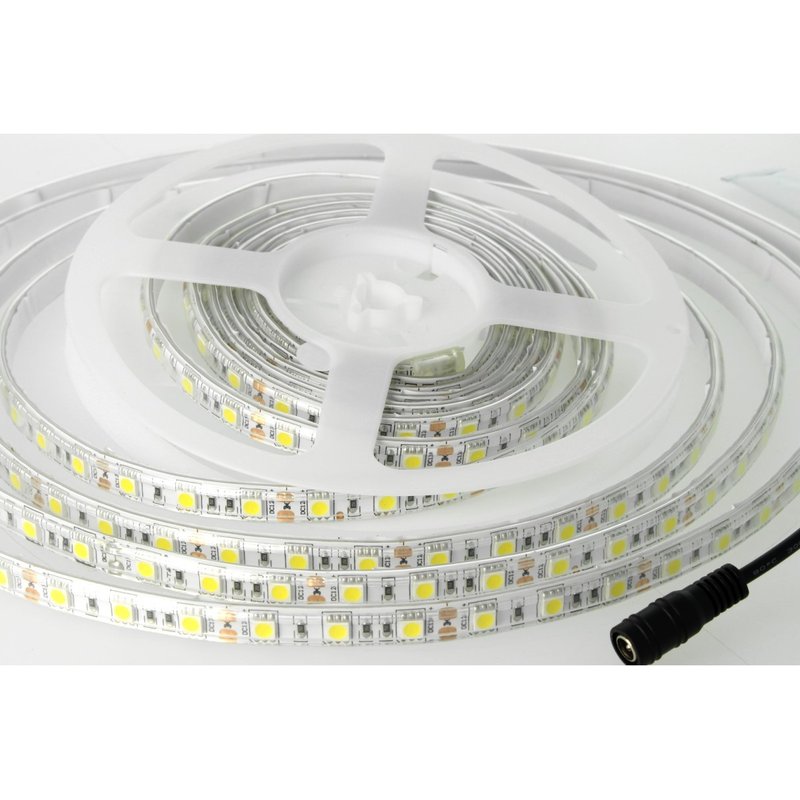 Bobina Led 300 SMD 5050 12V 10,8W/M Neutro 4000K IP65 Impermeabile 5 Metri Unguente Di Silicone Incluso SKU-212150