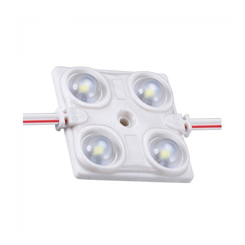 Modulo Mattone LED 4 SMD 2835 Caldo 3000K 12V 1,5W IP68 Con Lente Ingrandimento 160 Gradi SKU-5129