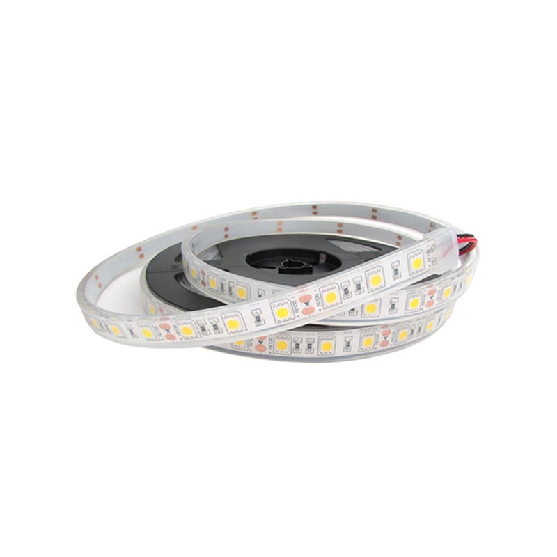 Striscia Strip Bobina Led Impermeabile IP68 Bianco Caldo 3000K Con 300 Smd 5050 5 Metri