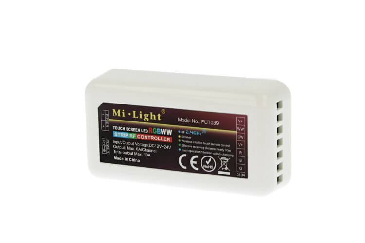 Centralina Controller MiLight FUT039 RGB + CCT 5 Canali Per Strip Led RGB+W+WW 12V 24V 5x6A Ricevitore Wireless 2,4G