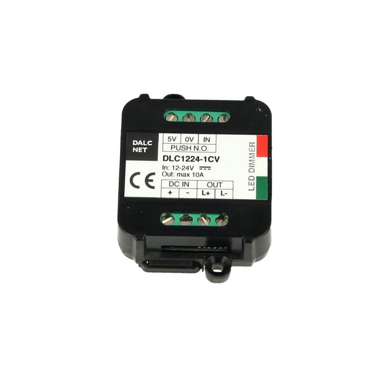 Dalcnet Easy Led Fader Dimmer Driver 12V 24V 10A Con Pulsante N.O. Push DLC1224-1CV