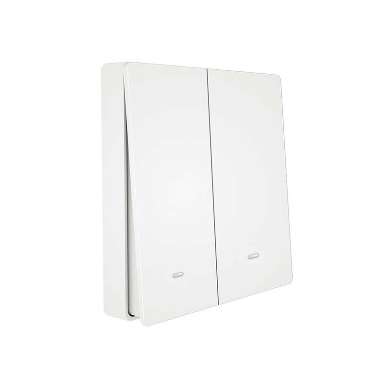 Interruttore Da Parete Wireless WiFi + RF 433 Con 2 Tasti Attacco Semplice Dove Si Vuole Senza Fili