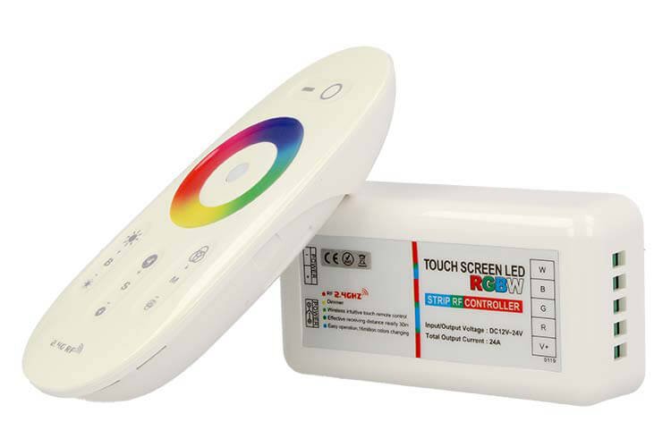 Led Controller Dimmer RGBW RGB+W 4 Canali Telecomando RF Touch 2,4G 12V 24V 6AX4