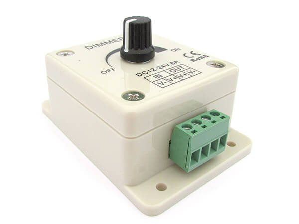 Led Dimmer Segnale PWM Con Rotella Per Striscia Bobina Luci Led 12V 24V 8A