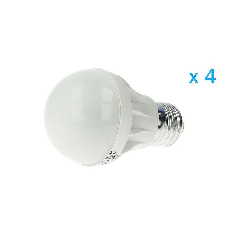 4 PZ Lampade Led E27 Bulbo G55 5W=45W Bianco Freddo