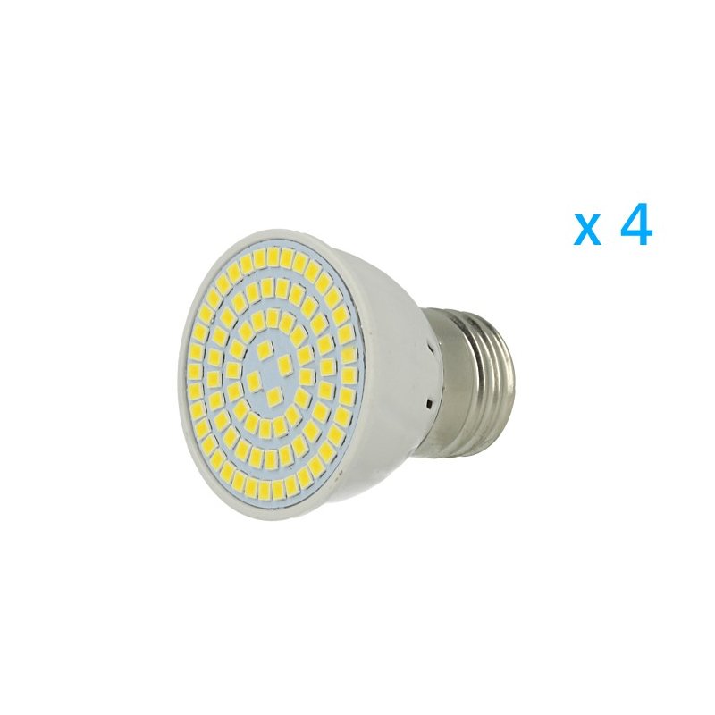 4 PZ Lampade Led E27 Spot 4W=40W Bianco Freddo Diametro 50mm Con 80 smd 2835