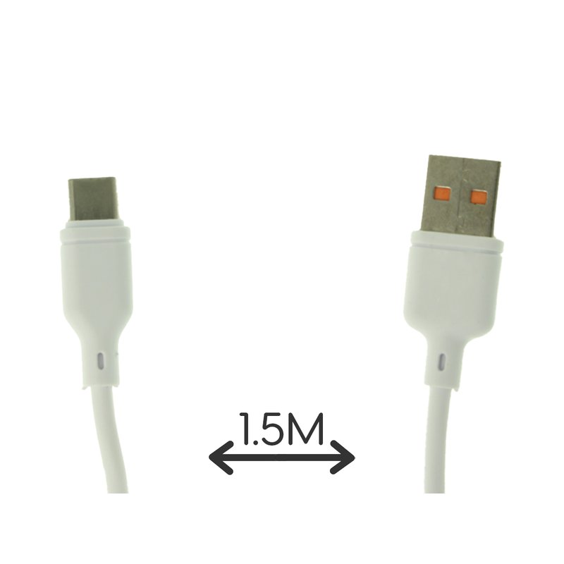 Cavo USB USB C 3A 1,5M Carica Veloce Bianco