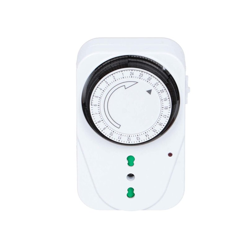 Temporizzatore Meccanico Timer Regolabile 24 Ore Con Spina 16A Presa Bipasso 10/16A Max 3680W