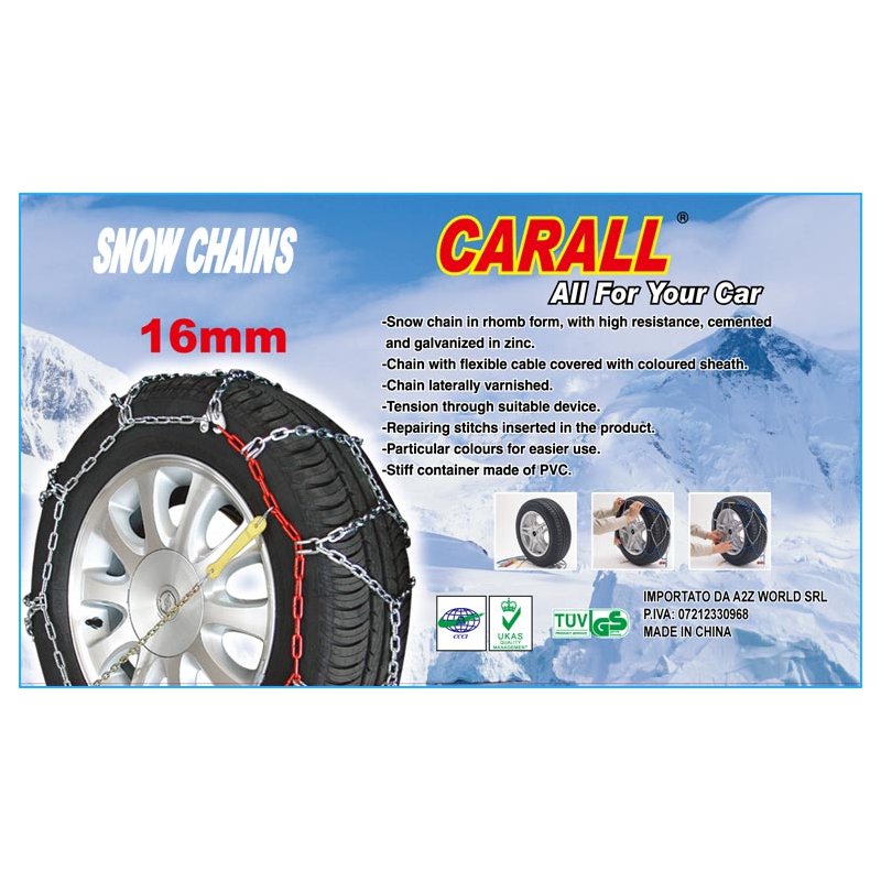 Catene Da Neve 16mm Per SUV 4WD 4X4 Furgone Camper Jeep Gruppo 210 CARALL