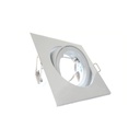 Porta Faretto Led GU10 MR16 Orientabile Quadrato Con Ghiera Bianco