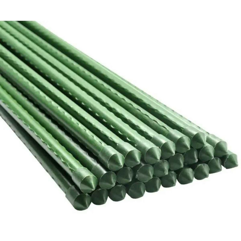 10 Pezzi Supporto Piante Rampicanti Bastone In Acciaio Plastificato Verde 1,1X150cm