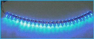 Striscia Strip Led 24cm 24 LED F5 Flessibile Blue Blu 12V