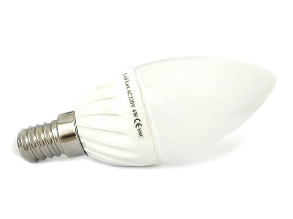 Lampada A Goccia Led E14 Candela Oliva 4W=45W 220V Bianco Neutro 4000K Base Ceramica