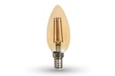 Lampada Filo Led a Filamento E14 C35 4W=35W Bianco Caldo 2200K Amber Candela A Goccia Oliva SKU-7113