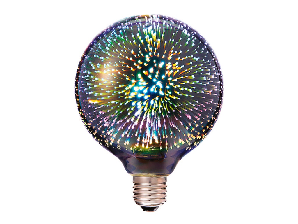 Lampada A Led E27 G125 Globo Filamento Effetto Speciale 3D In Vetro 3W 3000K SKU-2706