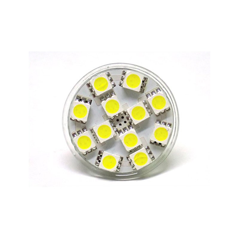 Lampada LED MR11 GU4 12 SMD 5050 2W 12V DC Bianco Caldo Per Lampadario