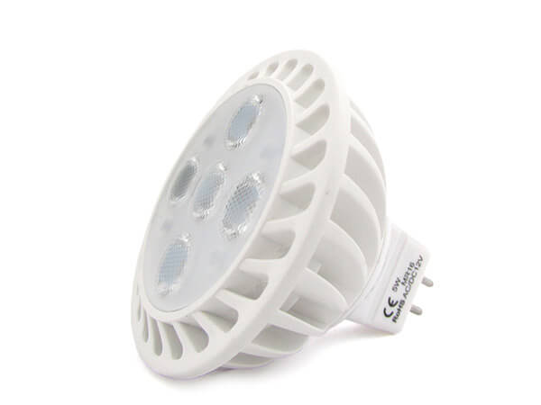 Lampadina LED Dicroica MR16 GU5.3 AC/DC 12V 5W=40W Bianco Naturale 45 Gradi 5 Smd 2835 Da 1W