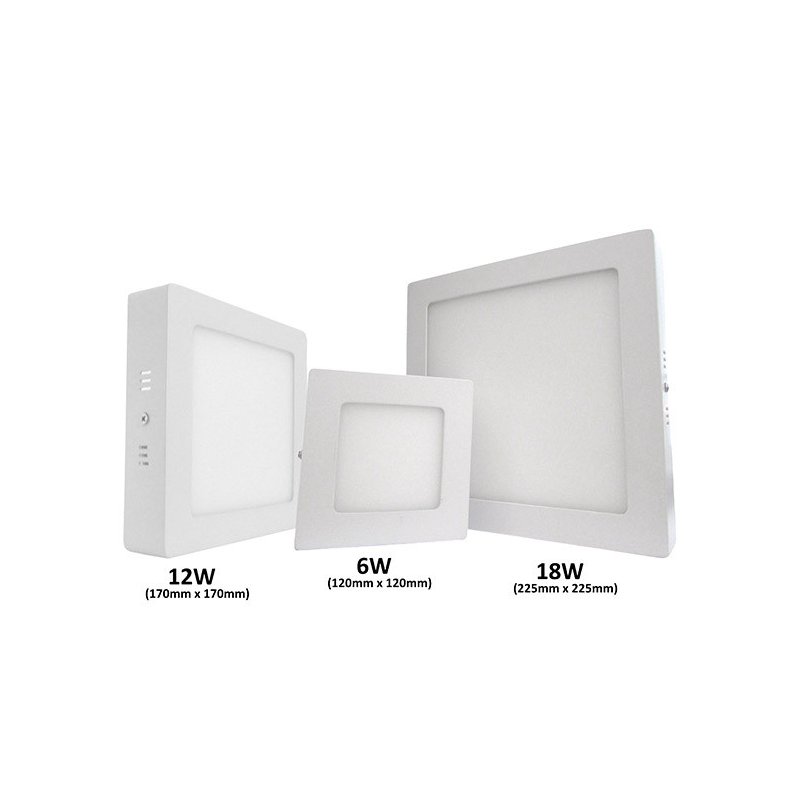 Plafoniera Faretto Led Da Soffitto Muro Parete Quadrata 12W Bianco Caldo 170x170mm