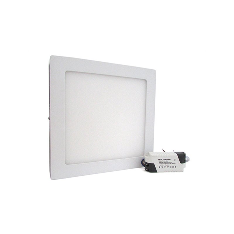 Plafoniera Faretto Led Da Soffitto Muro Parete Quadrata 18W Bianco Neutro 225x225mm