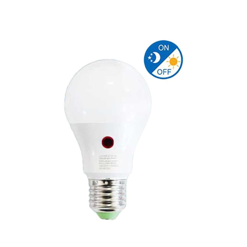 Lampada A Led E27 Con Sensore Crepuscolare 9W 900 Lumen A60 6500K Day Night Sensor