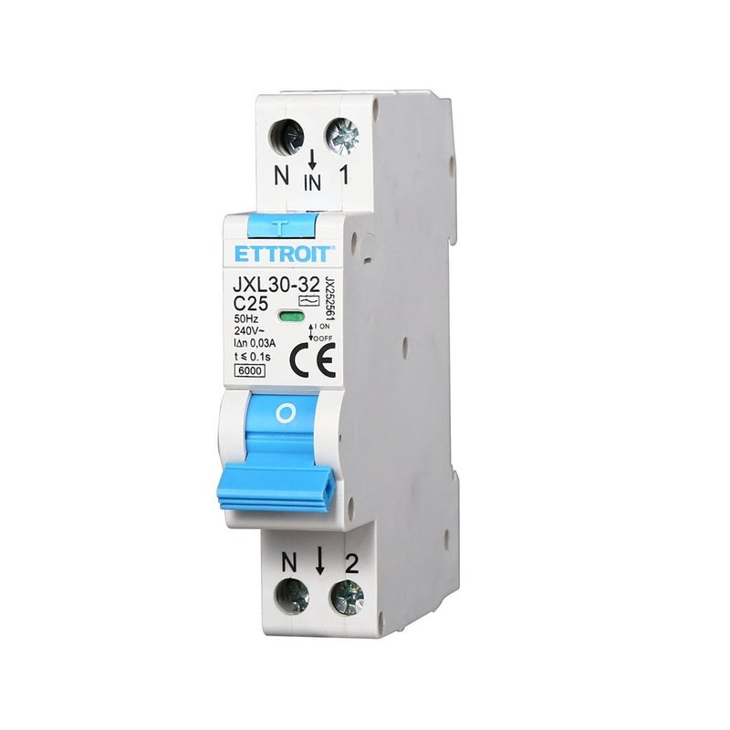 ETTROIT Interruttore Magnetotermico Differenziale 1P+N 25A 6KA 30mA 220V Occupa 1 Modulo DIN